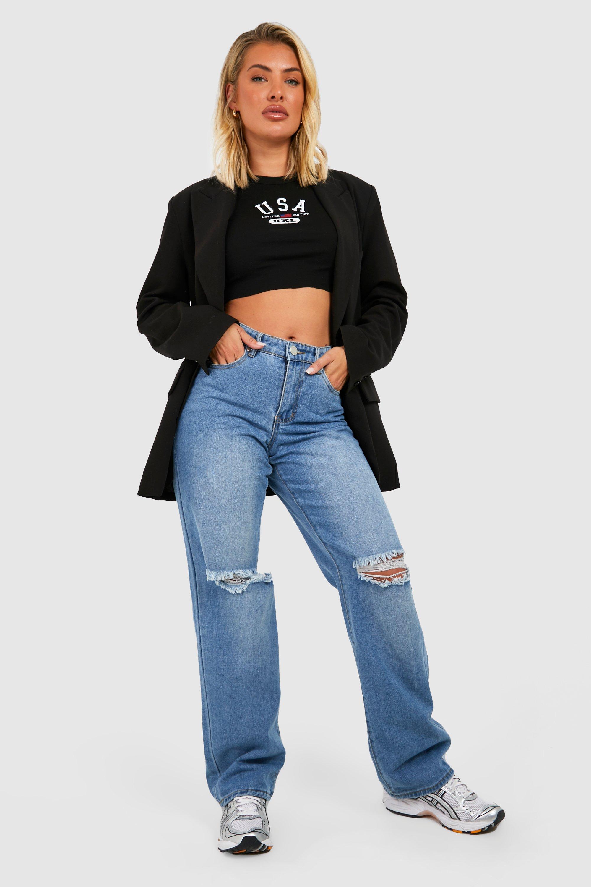 Oversized straight hot sale jeans